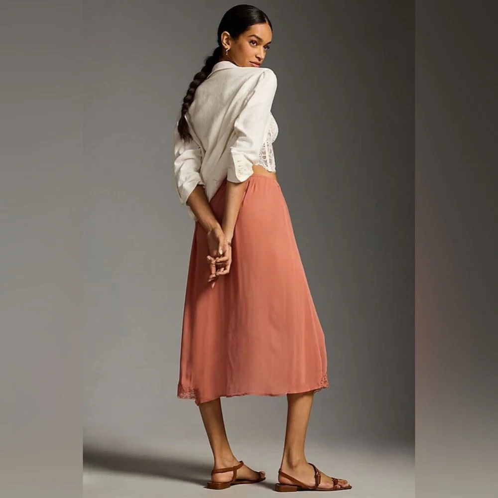 ✨ Anthropologie Sheer Asymmetrical Skirt Sz L